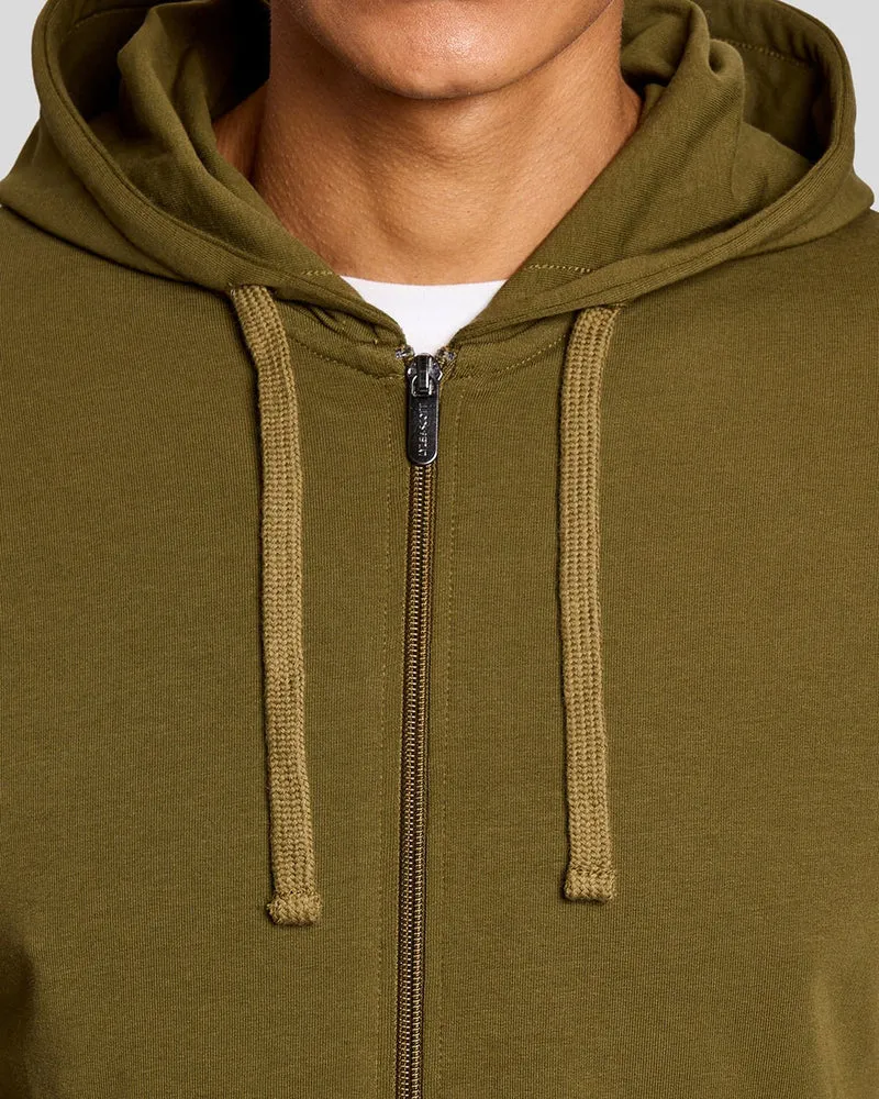 Lyle & Scott Leichter Herren-Loungewear-Hoodie mit Reißverschluss | Oliv