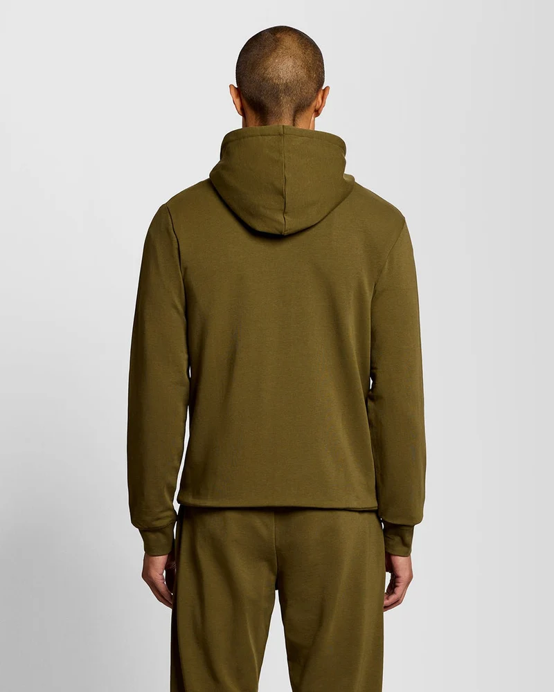 Lyle & Scott Leichter Herren-Loungewear-Hoodie mit Reißverschluss | Oliv