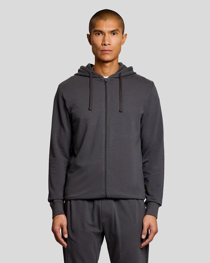 Lyle & Scott Leichter Herren-Loungehoodie mit Reißverschluss | Gunmetal