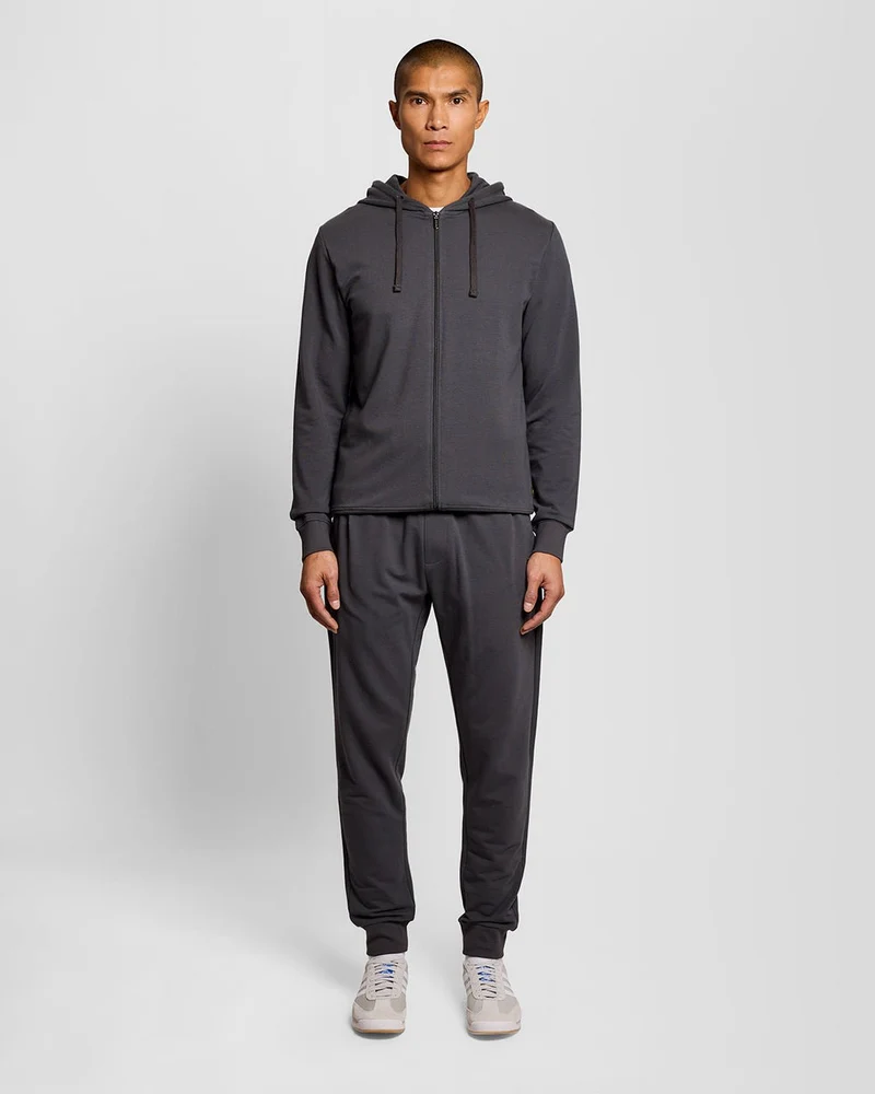 Lyle & Scott Leichter Herren-Loungehoodie mit Reißverschluss | Gunmetal