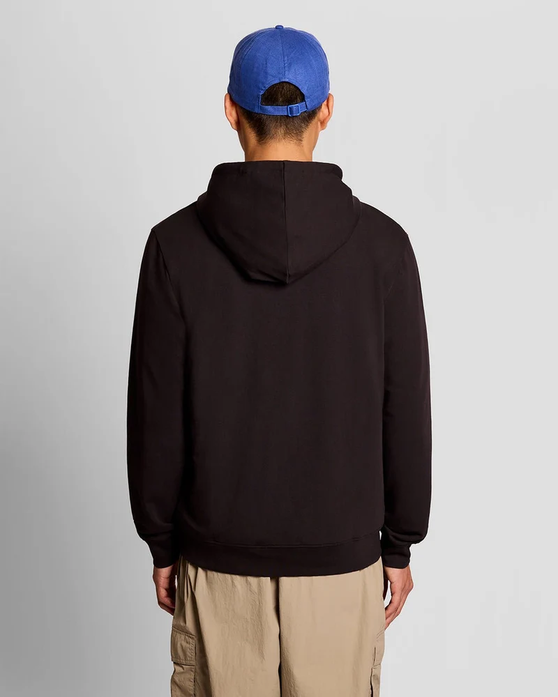 Lyle & Scott Leichter Herren-Loungehoodie mit Reißverschluss | Tiefschwarz
