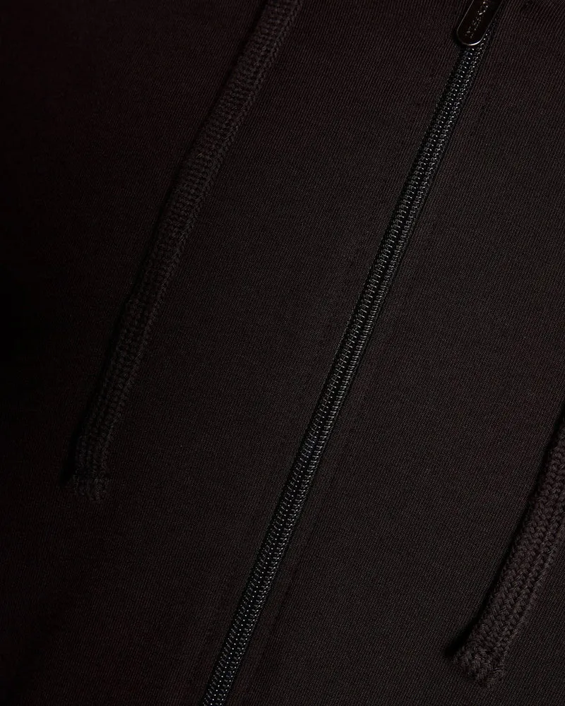 Lyle & Scott Leichter Herren-Loungehoodie mit Reißverschluss | Tiefschwarz