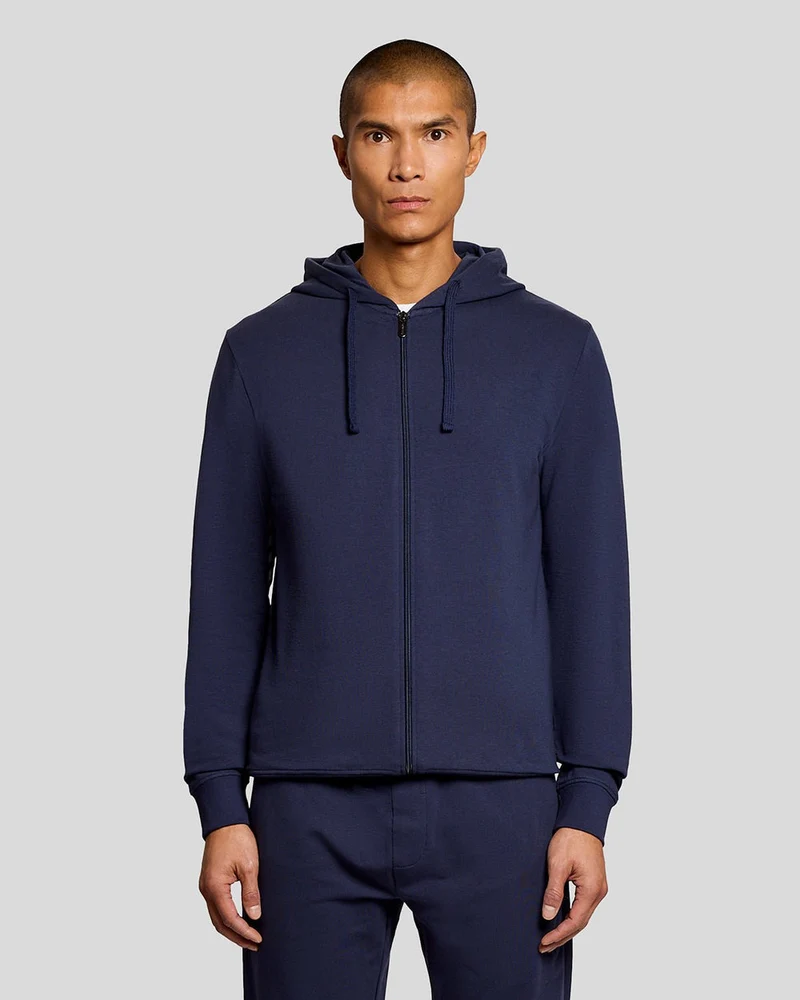 Lyle & Scott Leichter Herren-Loungehoodie mit Reißverschluss | Marineblau