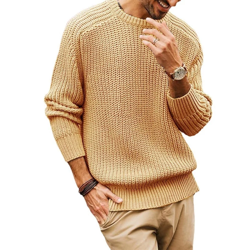 Herren Pullover mit Rundhalsausschnitt aus Grobstrick - Levik