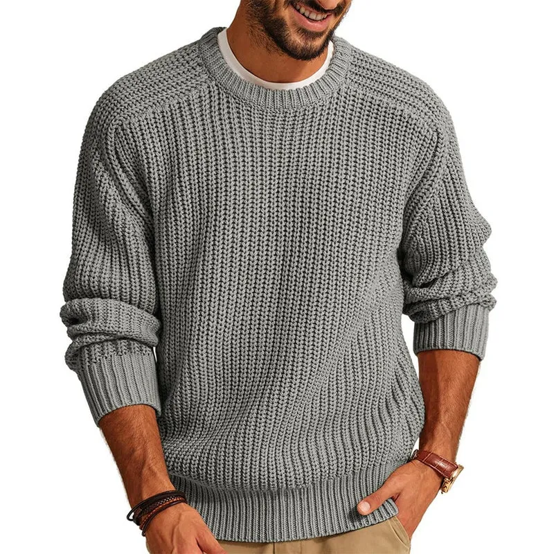 Herren Pullover mit Rundhalsausschnitt aus Grobstrick - Levik