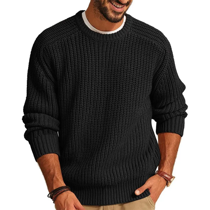 Herren Pullover mit Rundhalsausschnitt aus Grobstrick - Levik