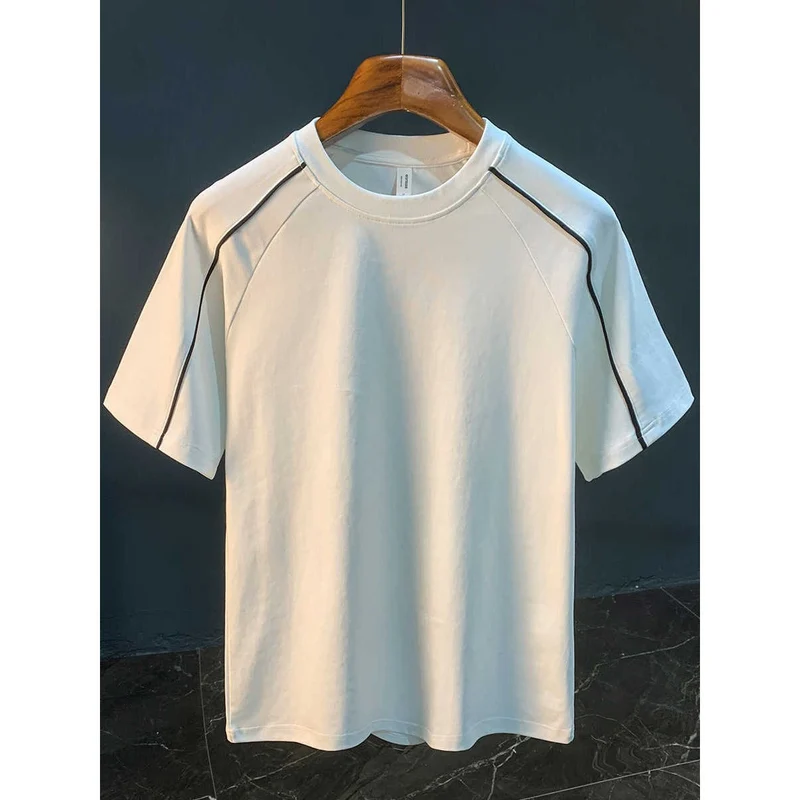 Herren-T-Shirt aus Baumwolle mit Ziernähten im lässigen Stil - David