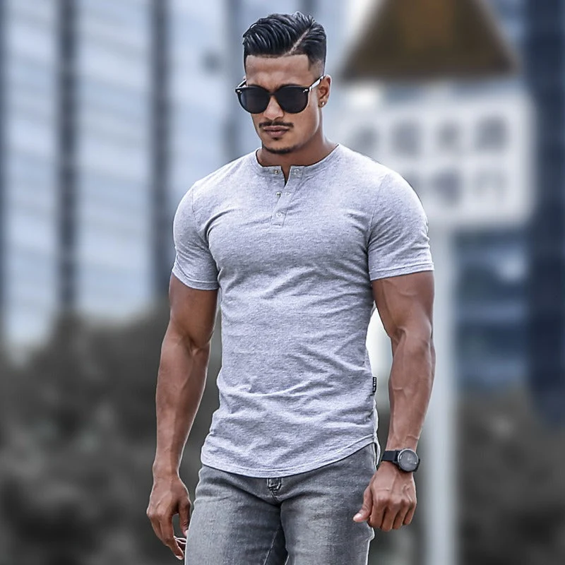 Kurzärmeliges Herren-T-Shirt mit Rundhalsausschnitt - Luis