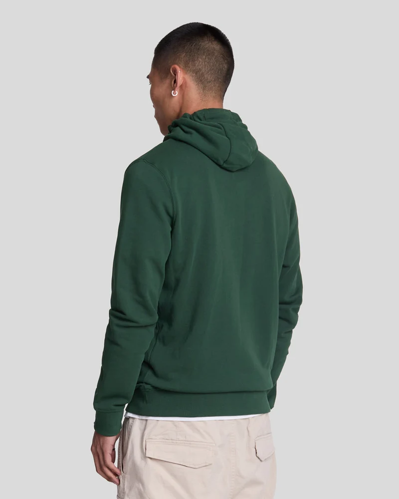 Lyle & Scott Herren-Kapuzenpullover aus Baumwolle mit durchgehendem Reißverschluss | Dunkelgrün