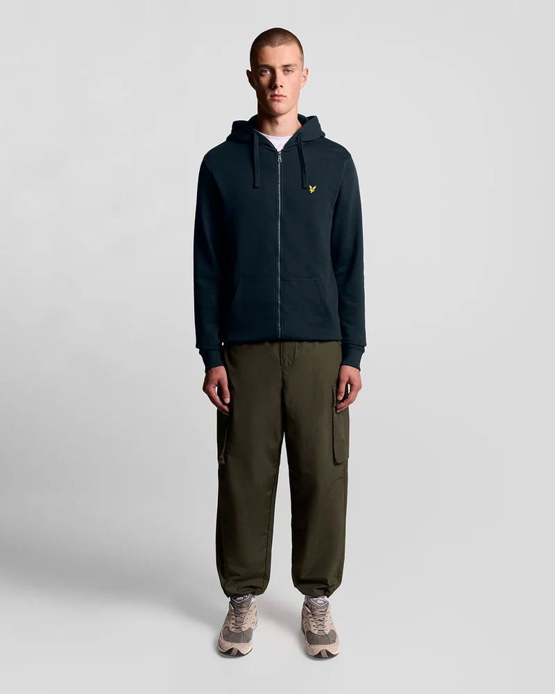Lyle & Scott Herren-Kapuzenpullover aus Baumwolle mit durchgehendem Reißverschluss | Dunkelblau