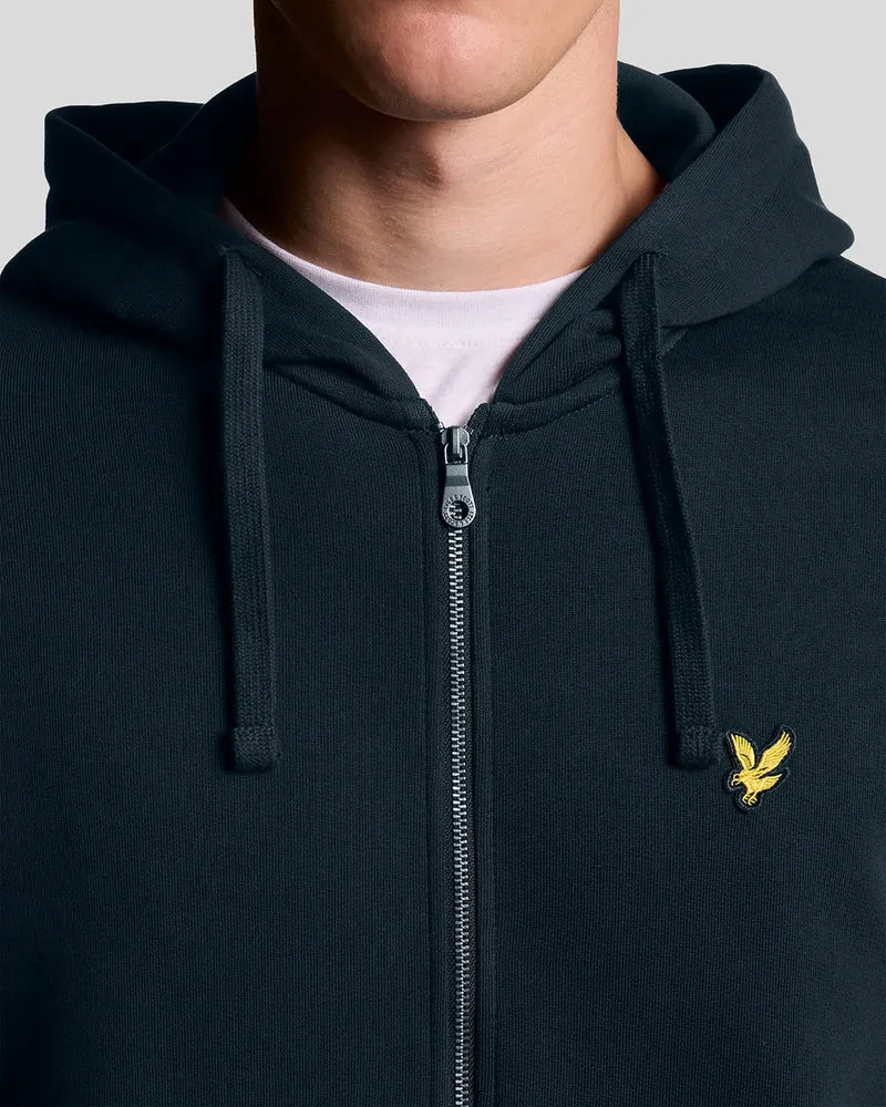 Lyle & Scott Herren-Kapuzenpullover aus Baumwolle mit durchgehendem Reißverschluss | Dunkelblau