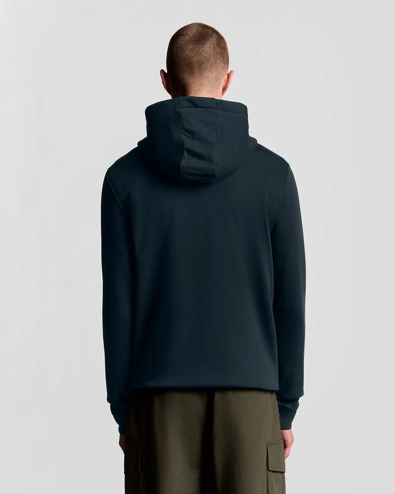 Lyle & Scott Herren-Kapuzenpullover aus Baumwolle mit durchgehendem Reißverschluss | Dunkelblau