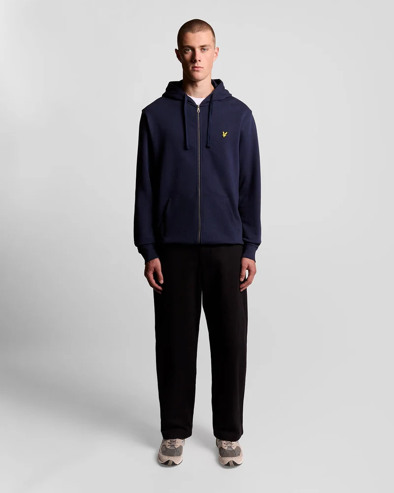 Lyle & Scott Herren-Kapuzenpullover aus Baumwolle mit durchgehendem Reißverschluss | Marineblau