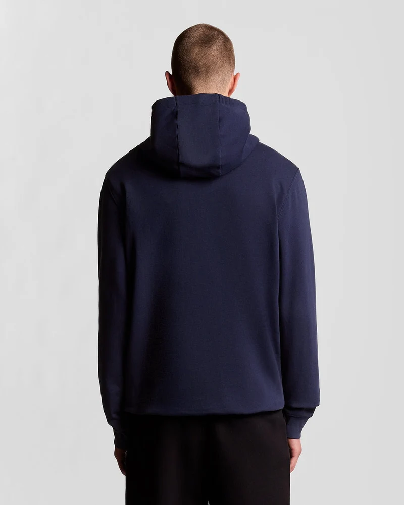 Lyle & Scott Herren-Kapuzenpullover aus Baumwolle mit durchgehendem Reißverschluss | Marineblau