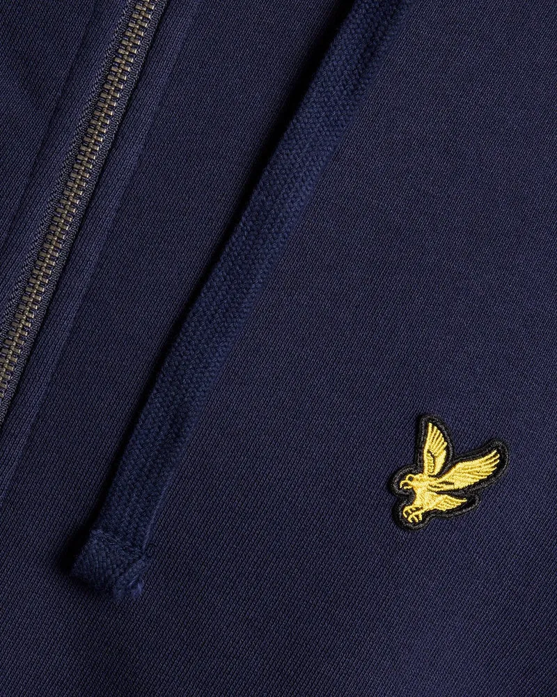 Lyle & Scott Herren-Kapuzenpullover aus Baumwolle mit durchgehendem Reißverschluss | Marineblau