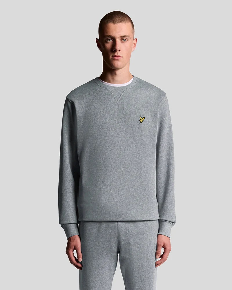 Lyle & Scott Herren-Sweatshirt mit Rundhalsausschnitt | Mittelgrau meliert