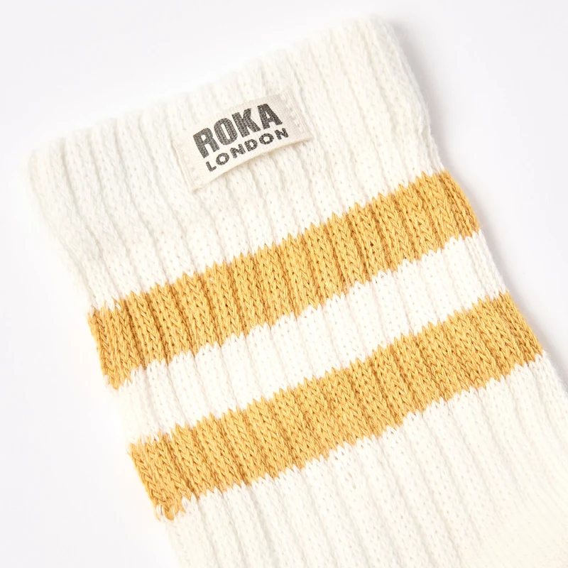 ROKA Windsor-Streifen-Socken aus Bio-Baumwolle | Mais