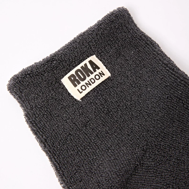 ROKA Watford Bio-Baumwoll-Crop-Socken | Verwaschenes Schwarz