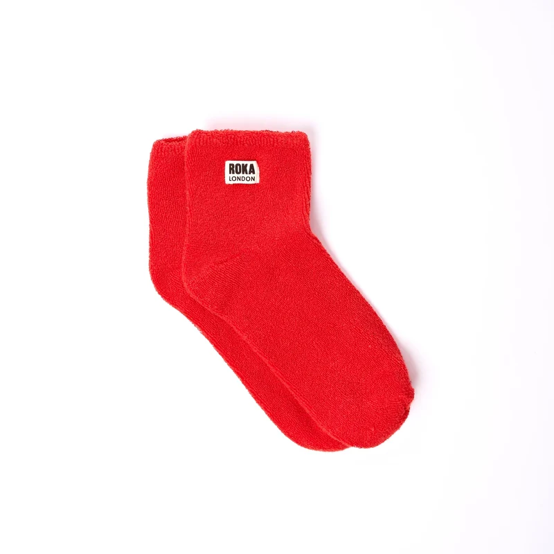 ROKA Watford Bio-Baumwoll-Crop-Socken | Cranberry