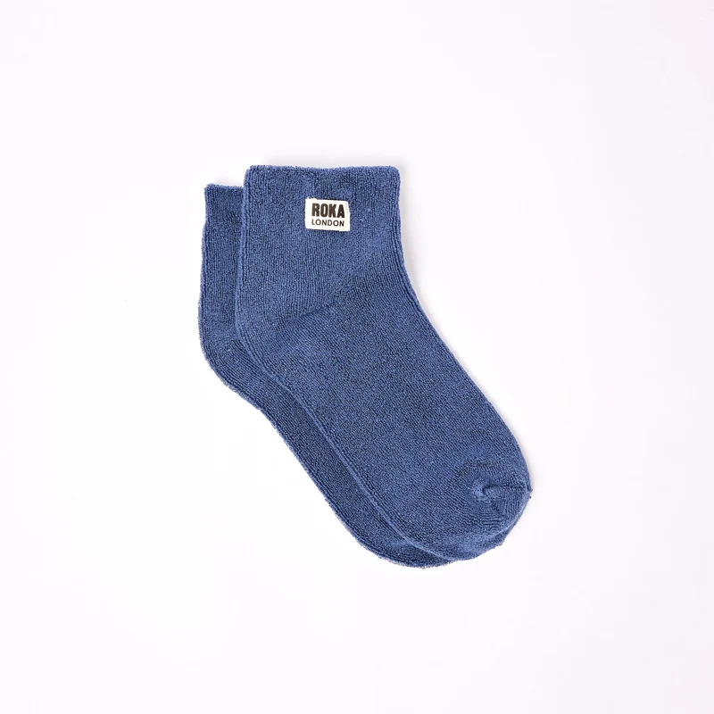 ROKA Watford Bio-Baumwoll-Crop-Socken | Küstenblau