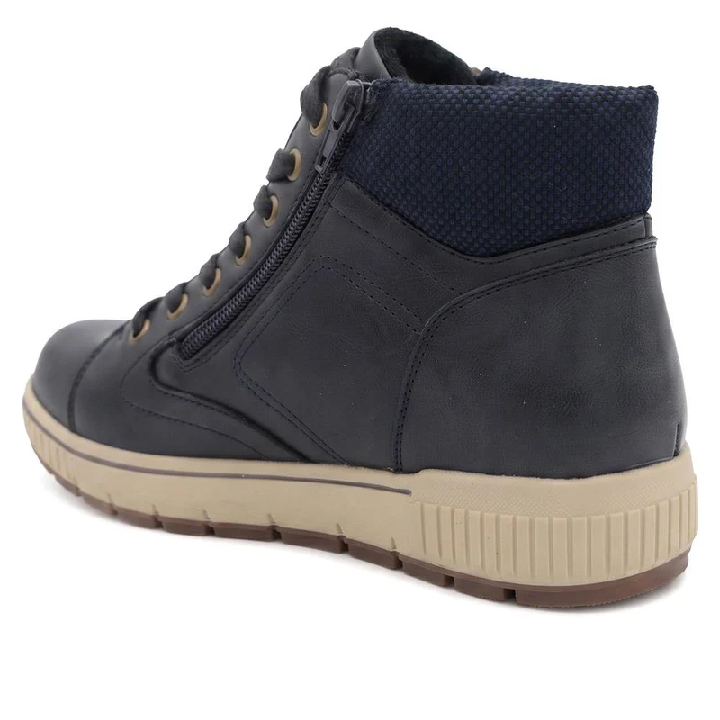 Wide Fit Zip & Lace Fasten Hi-Tops - SIN44002 / 329 614 - Navy