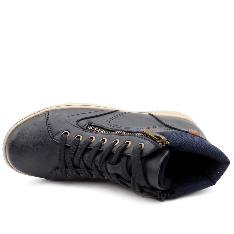 Wide Fit Zip & Lace Fasten Hi-Tops - SIN44002 / 329 614 - Navy