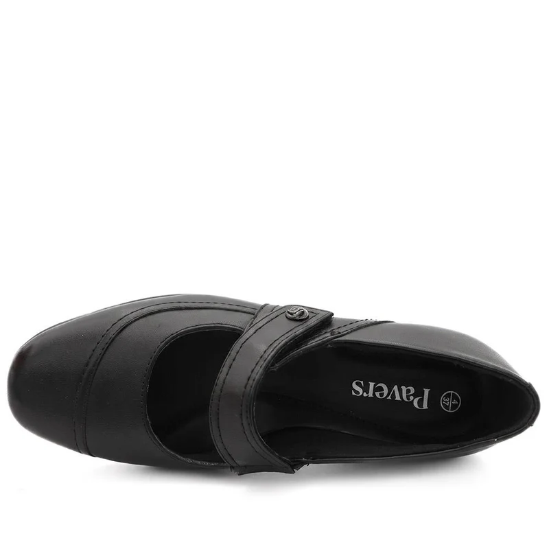 Smart Leather Touch Fasten Mary Janes - KF44011 / 330 096 - Black