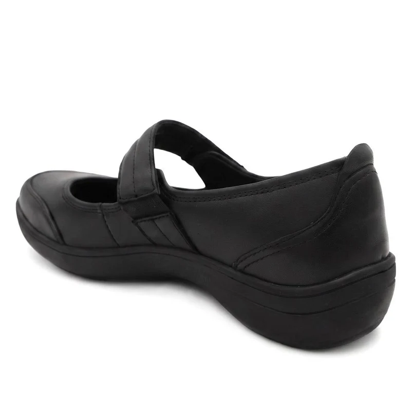 Wide Fit Smart Leather Mary Jane Pumps - KF44004 / 329 817 - Black