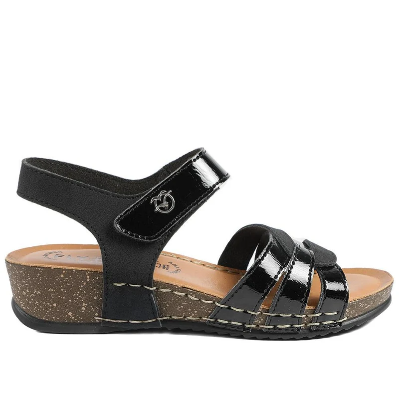 Fly Flot Patent Touch Fasten Sandals - FLY43008 / 328 655 - Black
