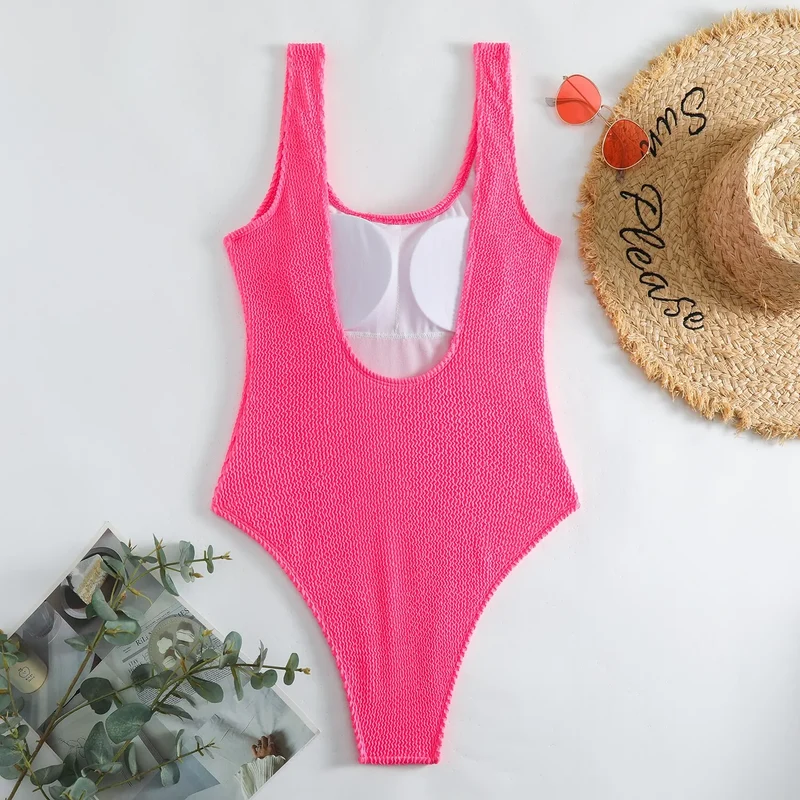 Ocean Chic - Champagnerwellen Bonbonfarben Einteiliger Badeanzug