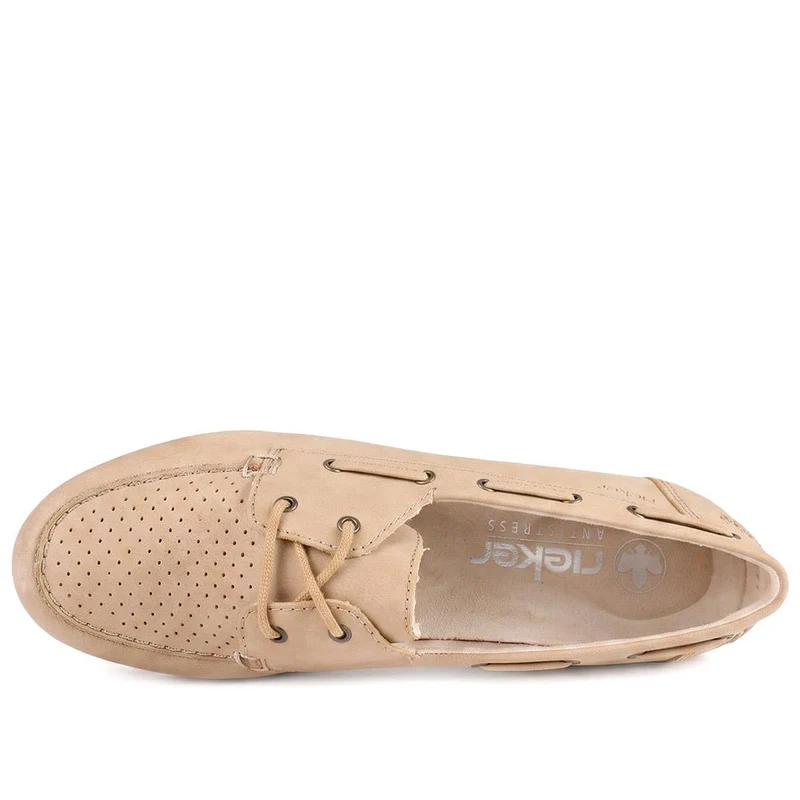 Rieker Breathable Laced Loafers - RKR43068 / 330 547 - Beige