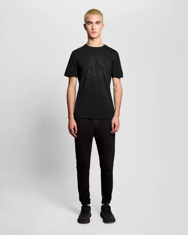 Lyle & Scott Herren-T-Shirt mit Grafiklogo „Sports Redefined“ | Tiefschwarz