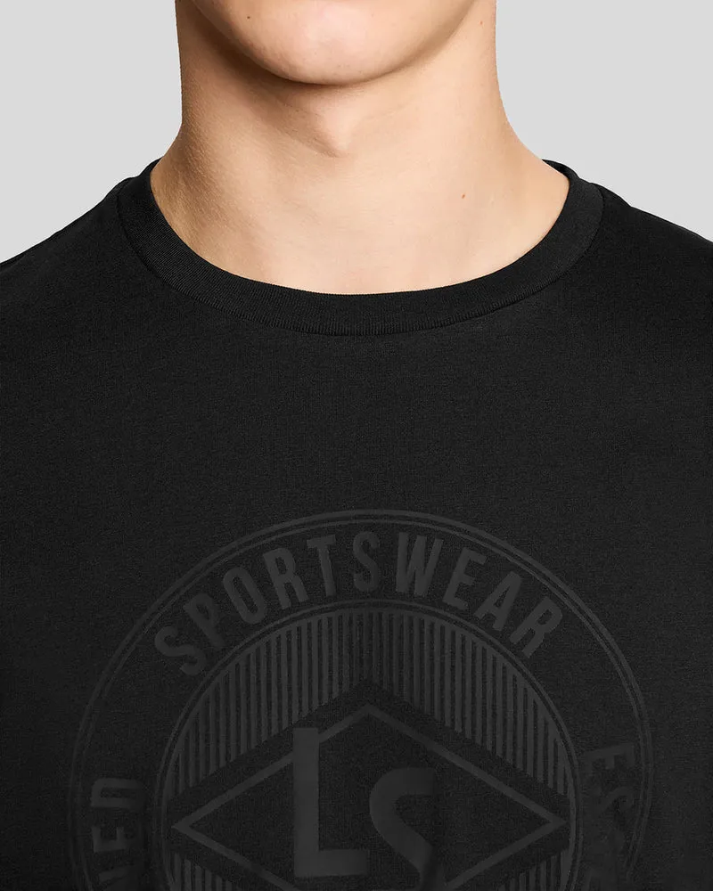 Lyle & Scott Herren-T-Shirt mit Grafiklogo „Sports Redefined“ | Tiefschwarz
