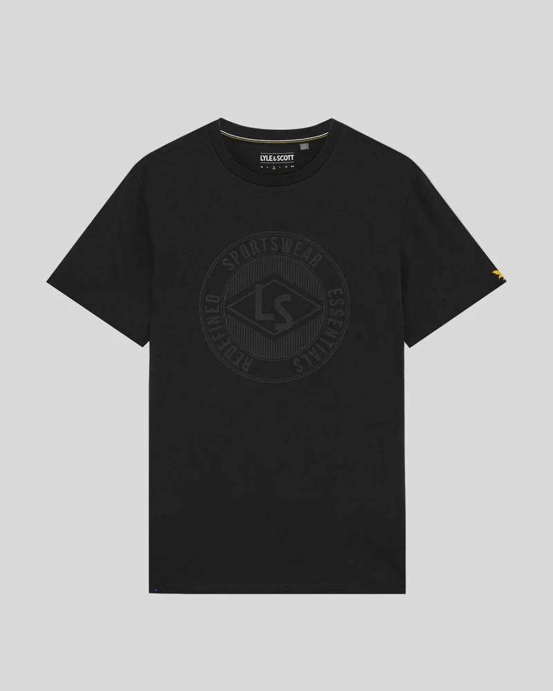 Lyle & Scott Herren-T-Shirt mit Grafiklogo „Sports Redefined“ | Tiefschwarz