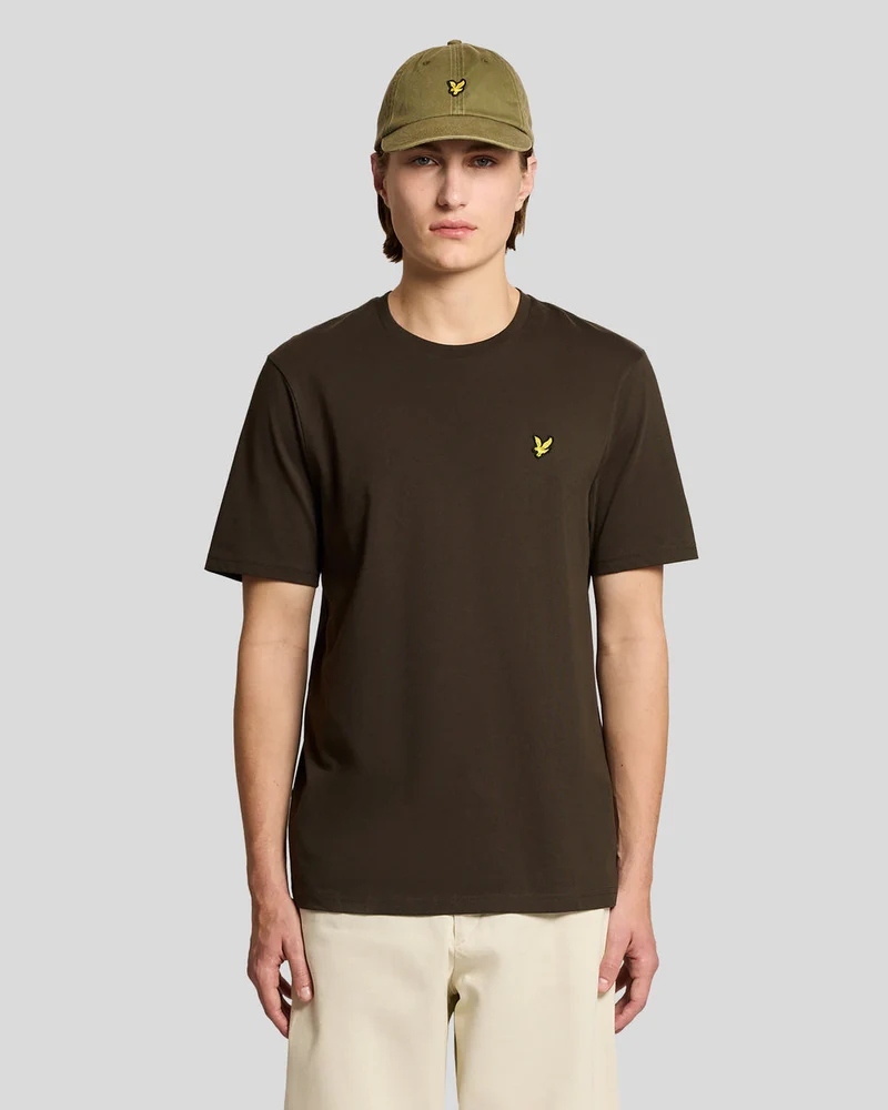 Lyle & Scott Herren-T-Shirt aus Baumwolle mit Rundhalsausschnitt | Ebenholz
