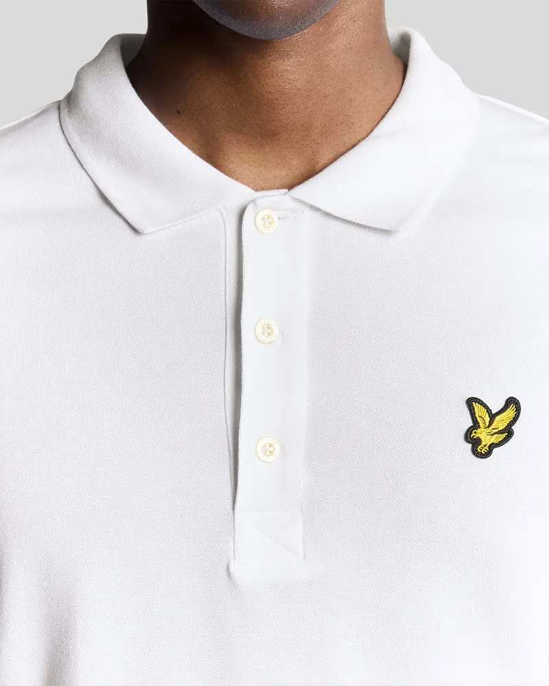 Lyle & Scott Herren-Poloshirt aus Baumwolle mit langen Ärmeln | Weiß