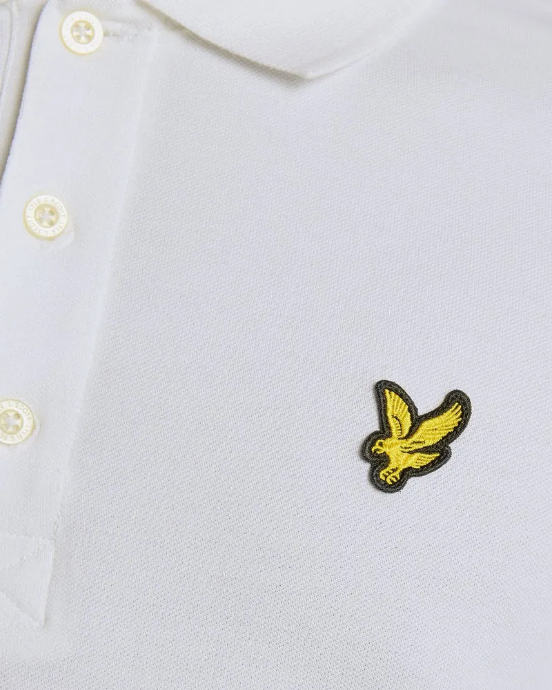 Lyle & Scott Herren-Poloshirt aus Baumwolle mit langen Ärmeln | Weiß
