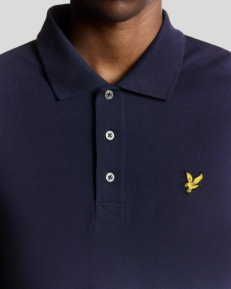 Lyle & Scott Herren-Poloshirt aus Baumwolle mit langen Ärmeln | Marineblau
