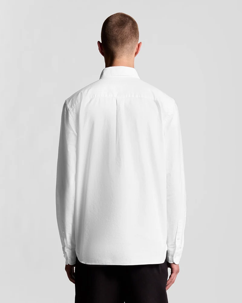 Lyle & Scott Herren-Baumwollhemd mit Knopfleiste | Weiß