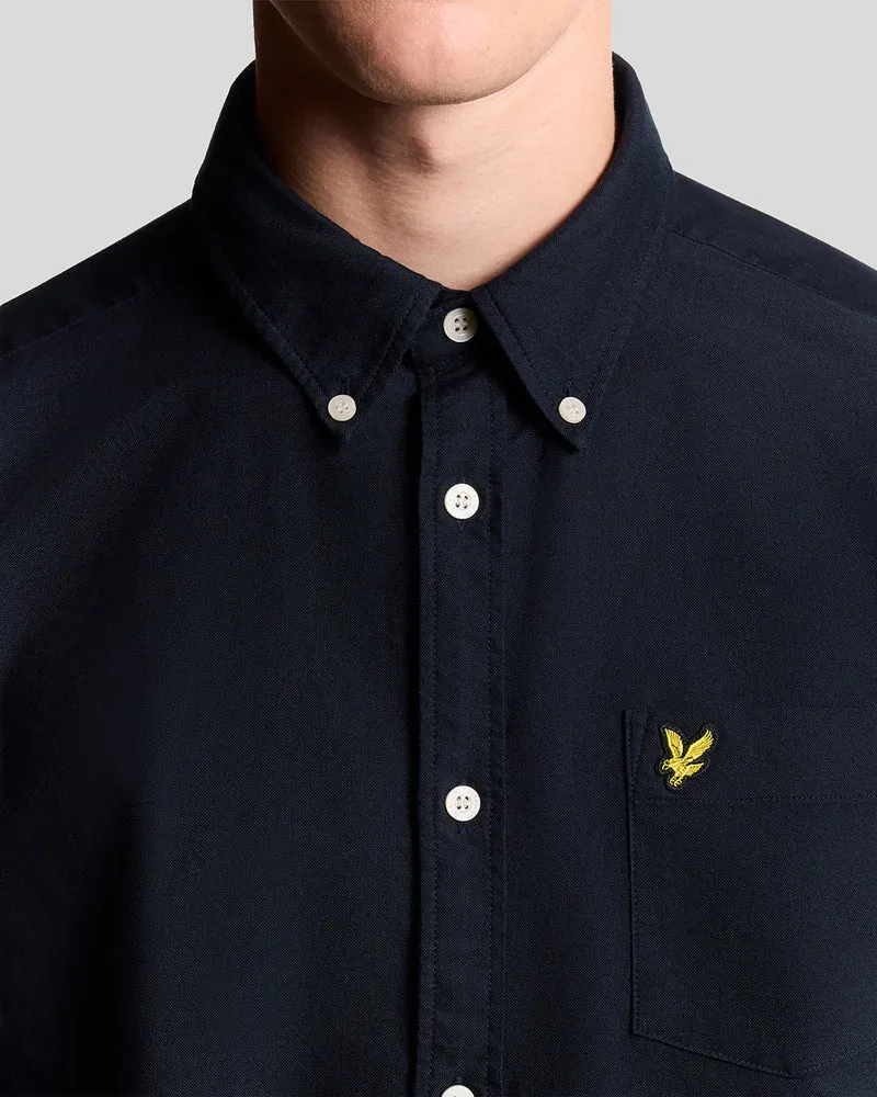 Lyle & Scott Herren-Baumwollhemd mit Knopfleiste | Dunkelblau