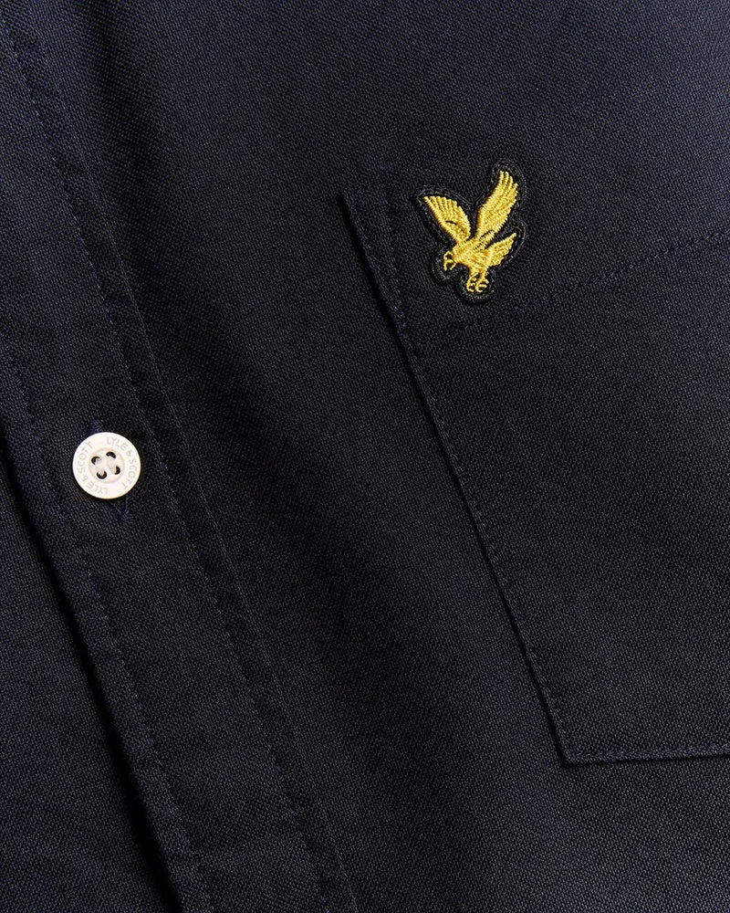 Lyle & Scott Herren-Baumwollhemd mit Knopfleiste | Dunkelblau