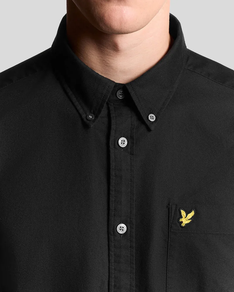 Lyle & Scott Herren-Baumwollhemd mit Knopfleiste | Schwarz