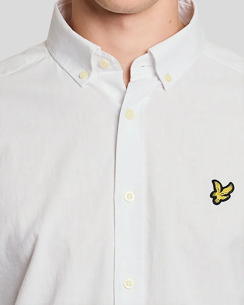 Lyle & Scott Herren-Oxfordhemd aus Leinenmischgewebe | Weiß