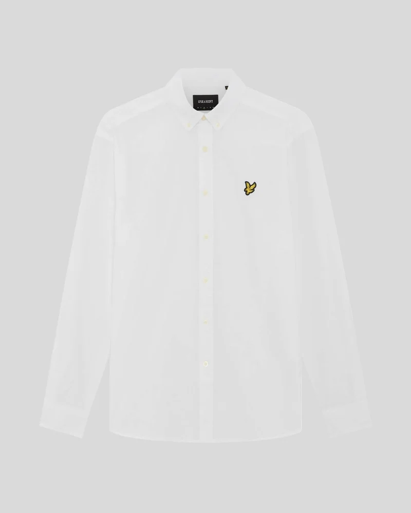 Lyle & Scott Herren-Oxfordhemd aus Leinenmischgewebe | Weiß
