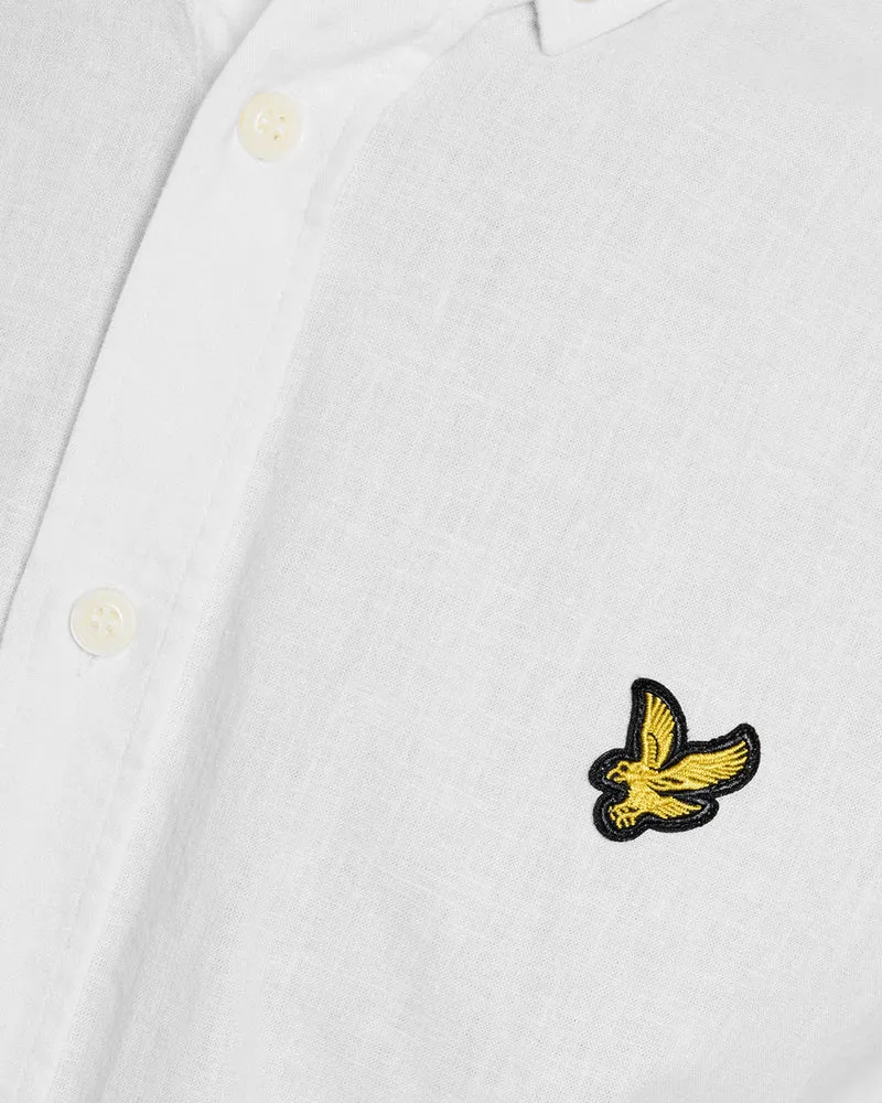 Lyle & Scott Herren-Oxfordhemd aus Leinenmischgewebe | Weiß