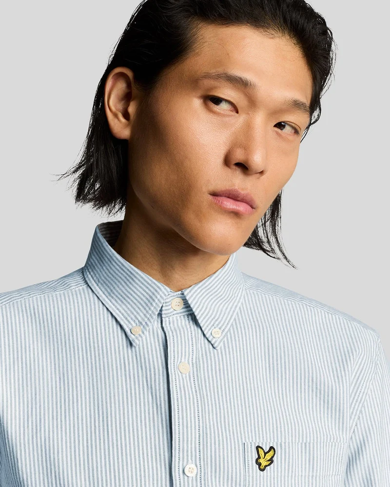 Lyle & Scott Herren-Oxfordhemd aus Baumwolle mit Streifen | Hellblau