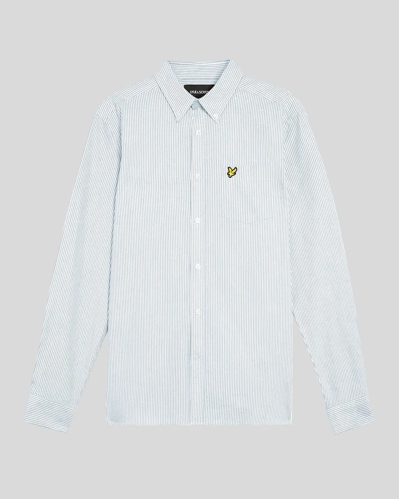 Lyle & Scott Herren-Oxfordhemd aus Baumwolle mit Streifen | Hellblau