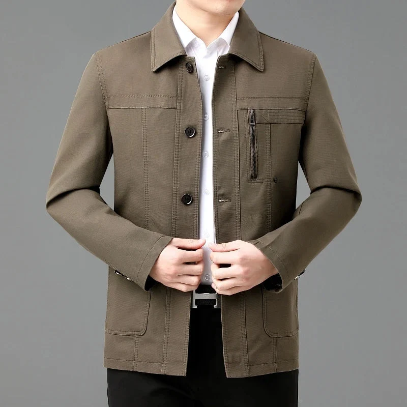 Leichte Baumwolljacke mit bedrucktem Innenfutter - Jens