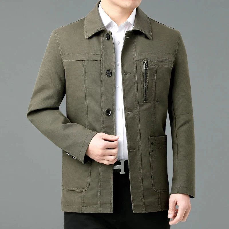 Leichte Baumwolljacke mit bedrucktem Innenfutter - Jens