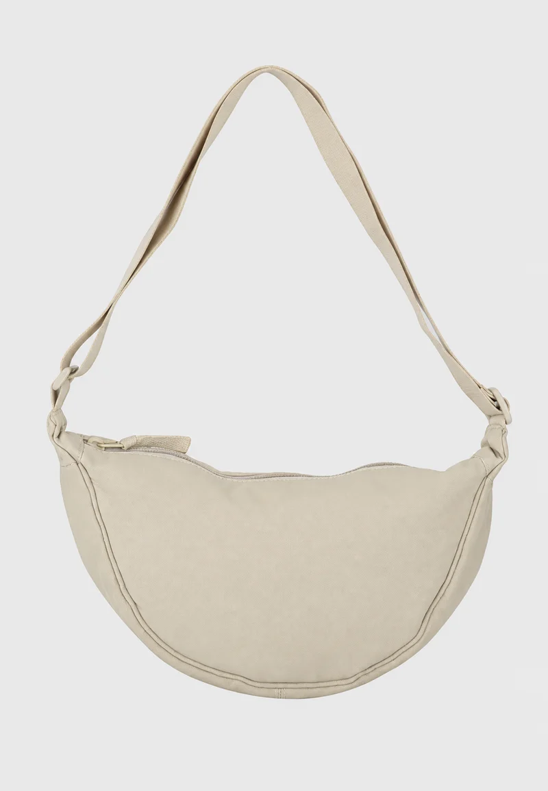 Damen-Umhängetasche aus Nylon in Halbmondform mit verstellbarem Riemen – Apolline